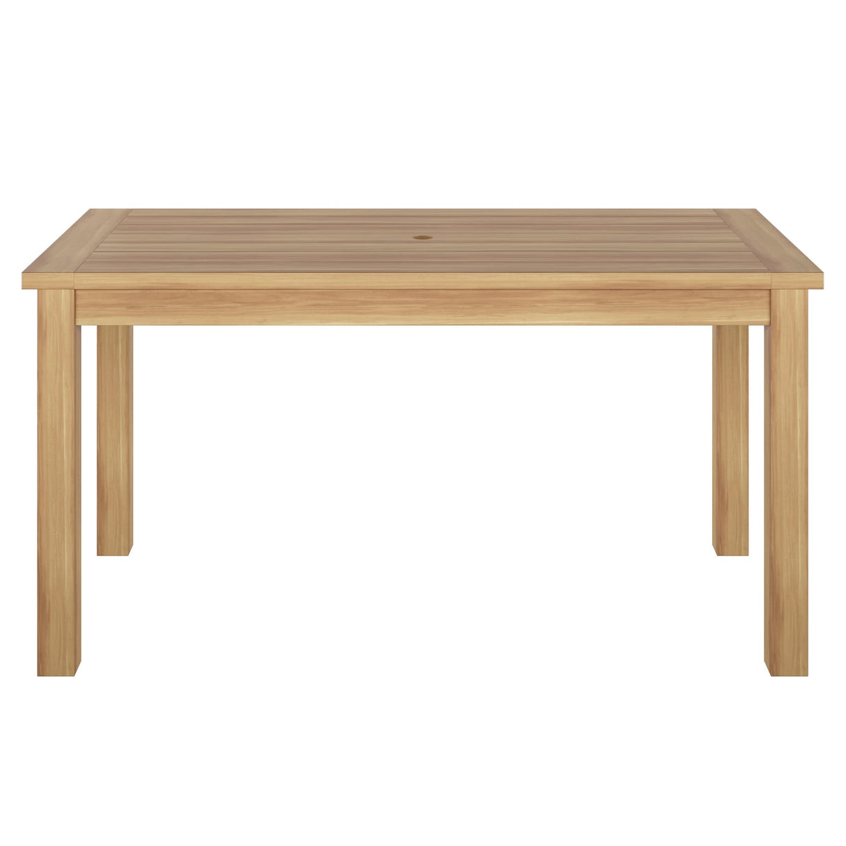 DT60-79-Q688 60" Rectangular Acacia Dining Table with Umbrella Hole, Beige