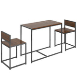 Compact Dining Table Set with 2 Chairs, Small 3 Piece Lunch Table Set