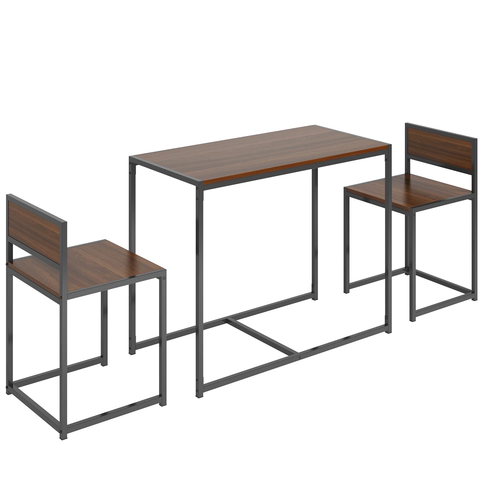 Compact Dining Table Set with 2 Chairs, Small 3 Piece Lunch Table Set