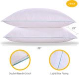 Down Feather Pillows Standard - 2 Pack Feather Bed Pillows for Sleeping Standard