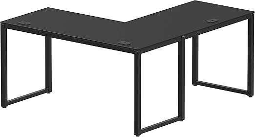Home Office 55"x60" Large L Shaped Corner Desk, Oak