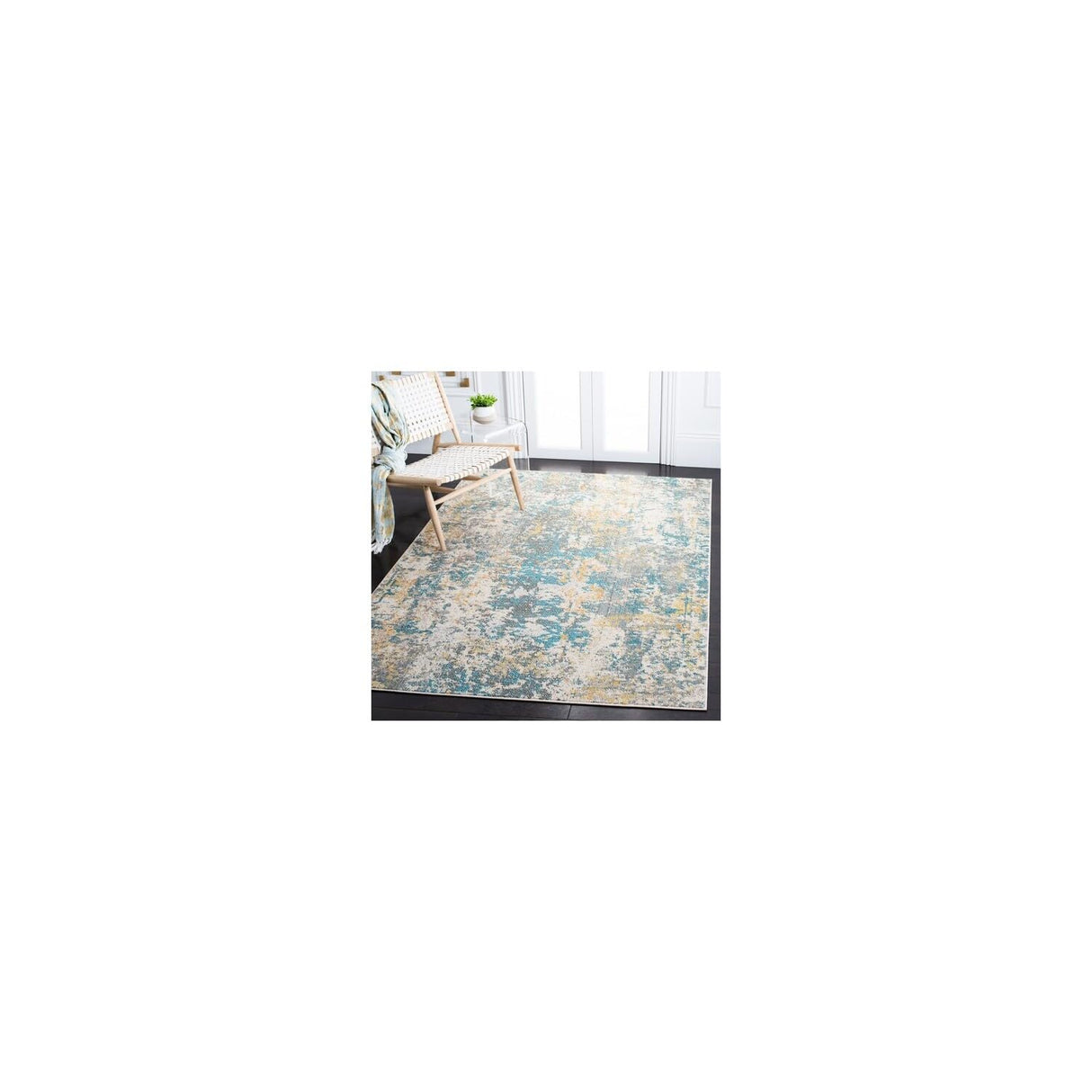 Madison Collection Accent Rug - 2'2" x 4', Teal & Gold