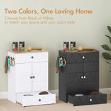 Raised Dog Feeding Station with Storage Cabinet