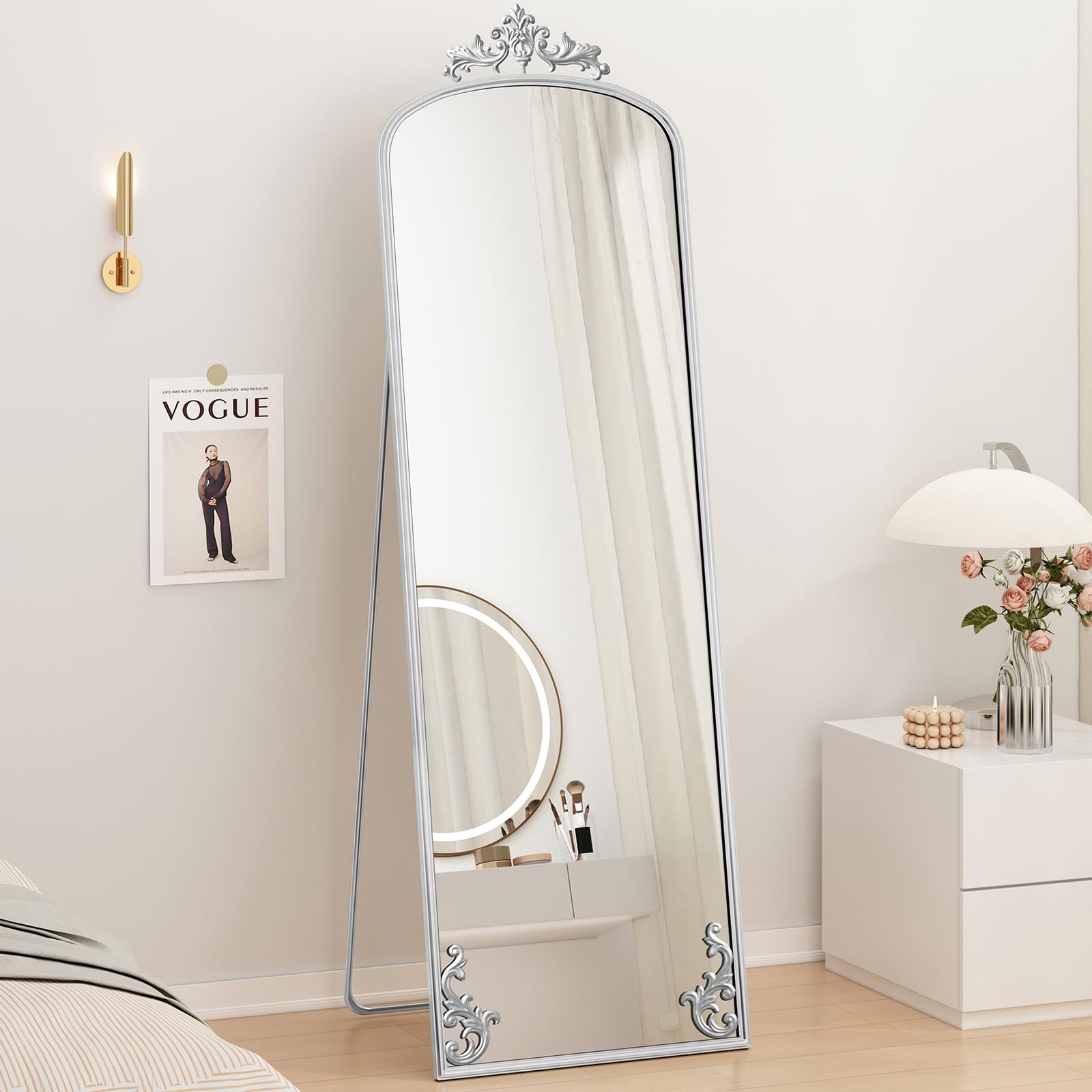 Full Length Mirror with Stand, Full Body Floor Mirror