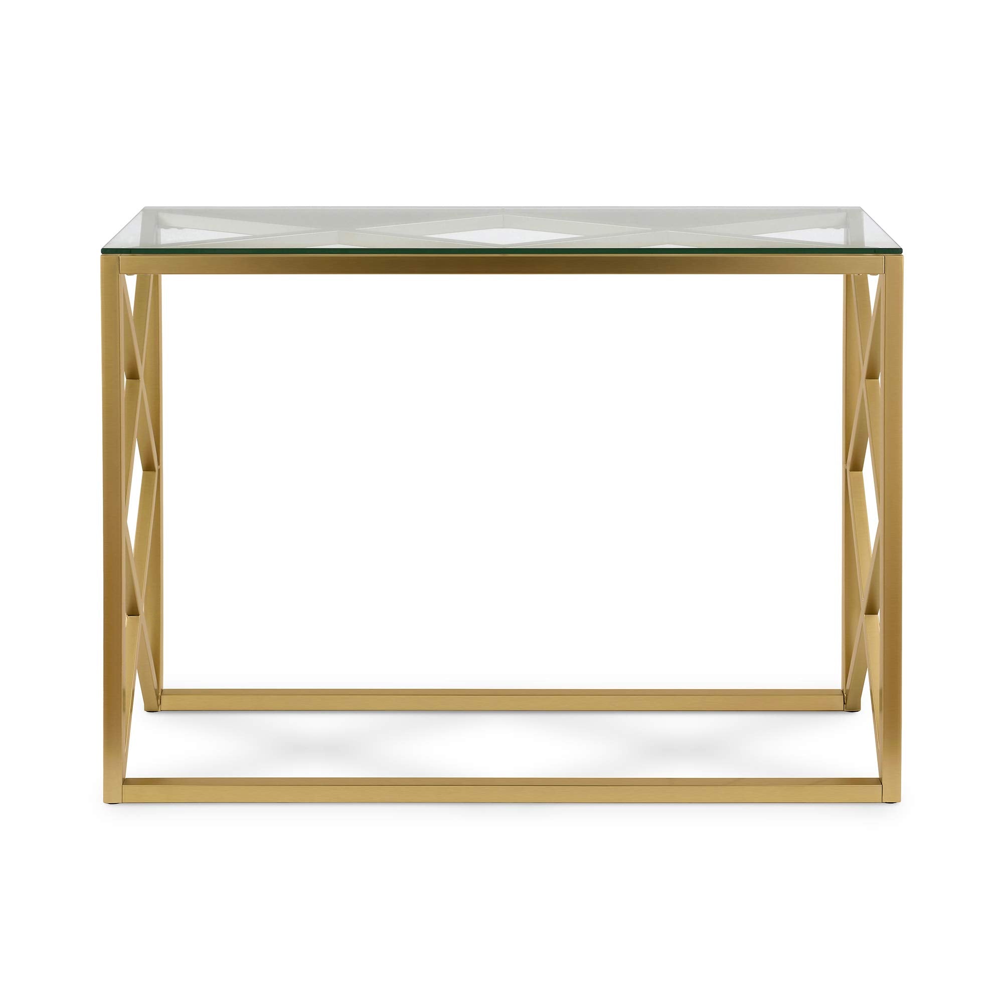 Dixon 42'' Wide Rectangular Console Table in Brass