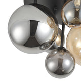 5-Light Semi Flush Mount Ceiling Light with Globe Glass Shade