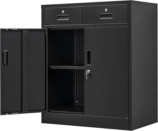 Metal Storage Cabinet, Locking Storage Cabinet with Adjustable Shelves