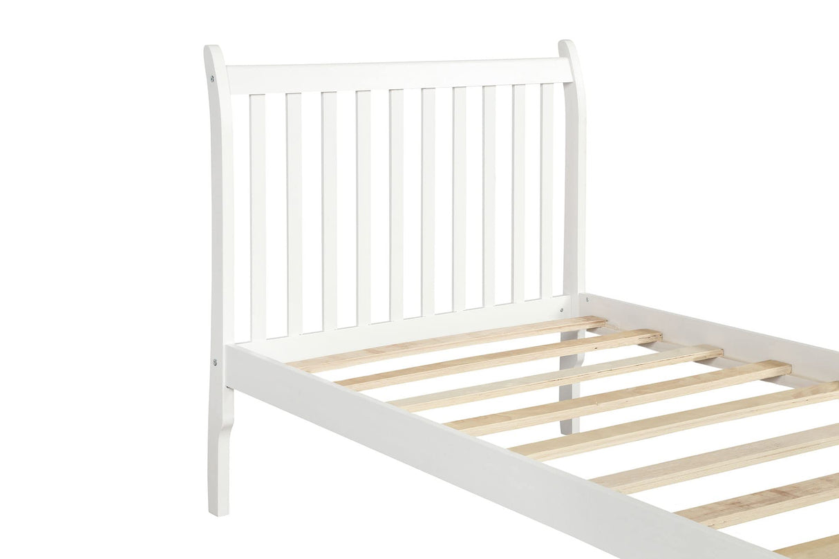 Twin Solid Wood Platform Bed with Headboard and Footboard, Wooden Slats