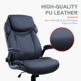 Ergonomic Office Chair Desk Chair with PU Leather High Back Flip-Up Arms Wheels,