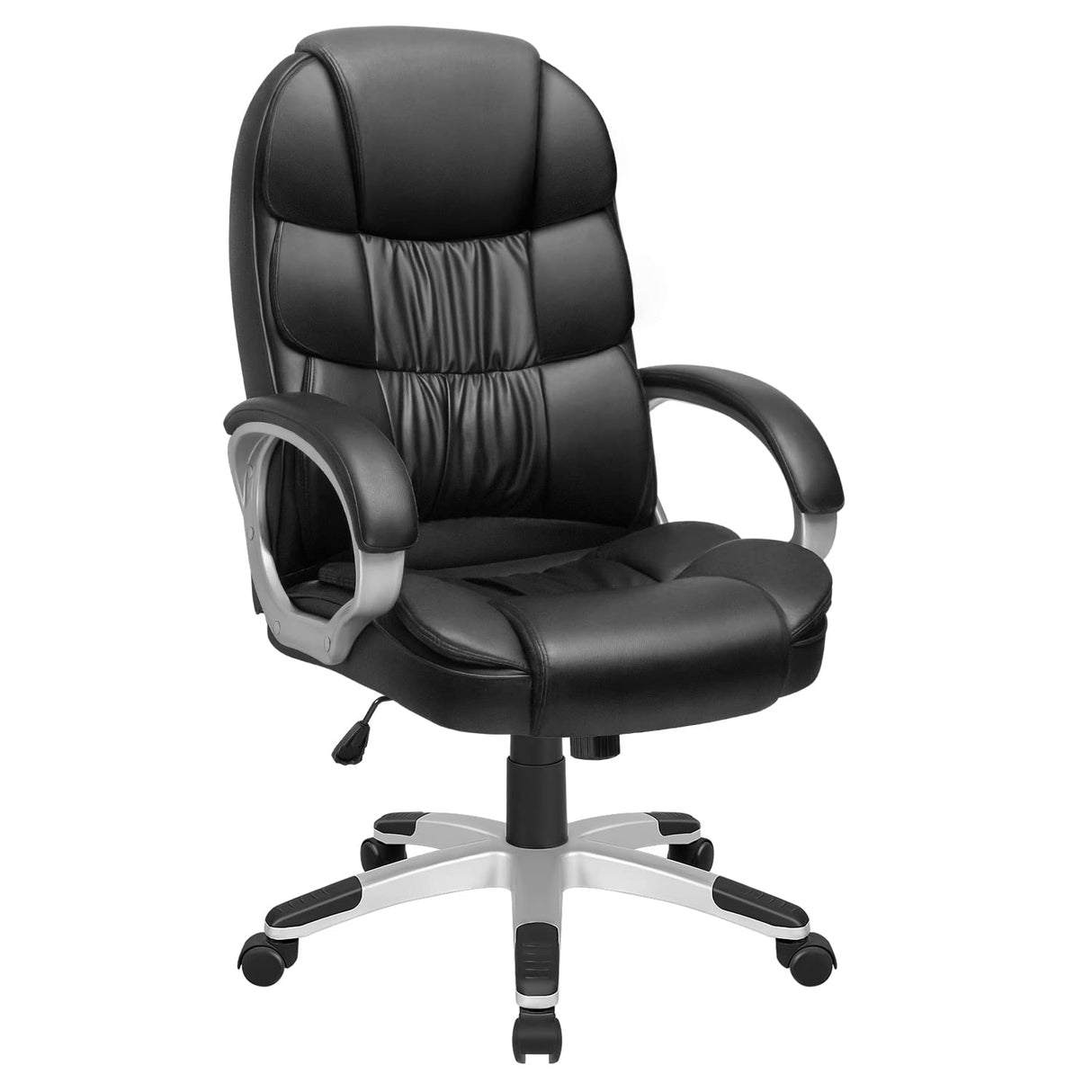 Leather High Back Office Chair Ergonomic Executive Office Chair Swivel Computer Desk