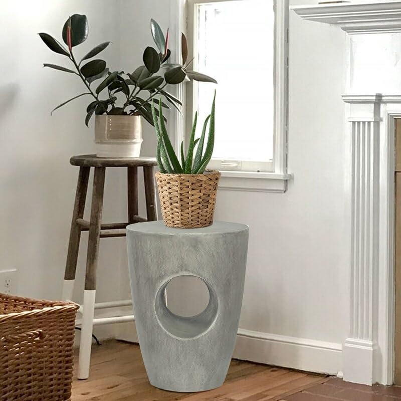 Concrete Accent Outdoor Side Table Grey