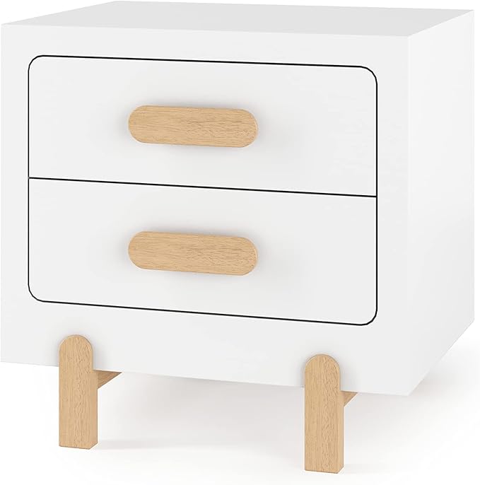 Park Heights 2 Drawer Nightstand for Nursery or Bedroom, Large Storage Drawer