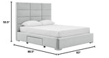 Terrazzo Storage Platform Bed Frame with Headboard Velvet Upholstered Box Quilted