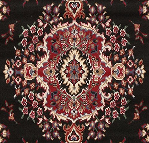 Home Dynamix Premium Sakarya Traditional Medallion Border Area Rug, Black, 7'8"x10'7" Rectangle
