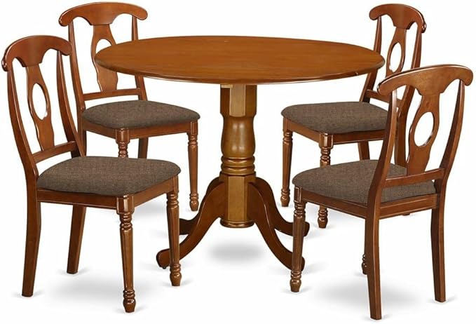 DLNA5-SBR-C 5 Piece Kitchen Set Includes a Round Dining Room Table with