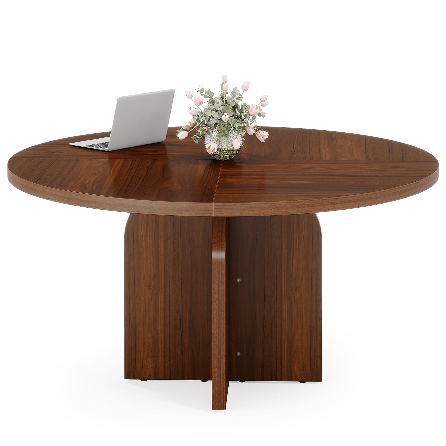 Round Conference Table, 47.24 L x 47.24 W x 29.52 H Inches Small Meeting Table