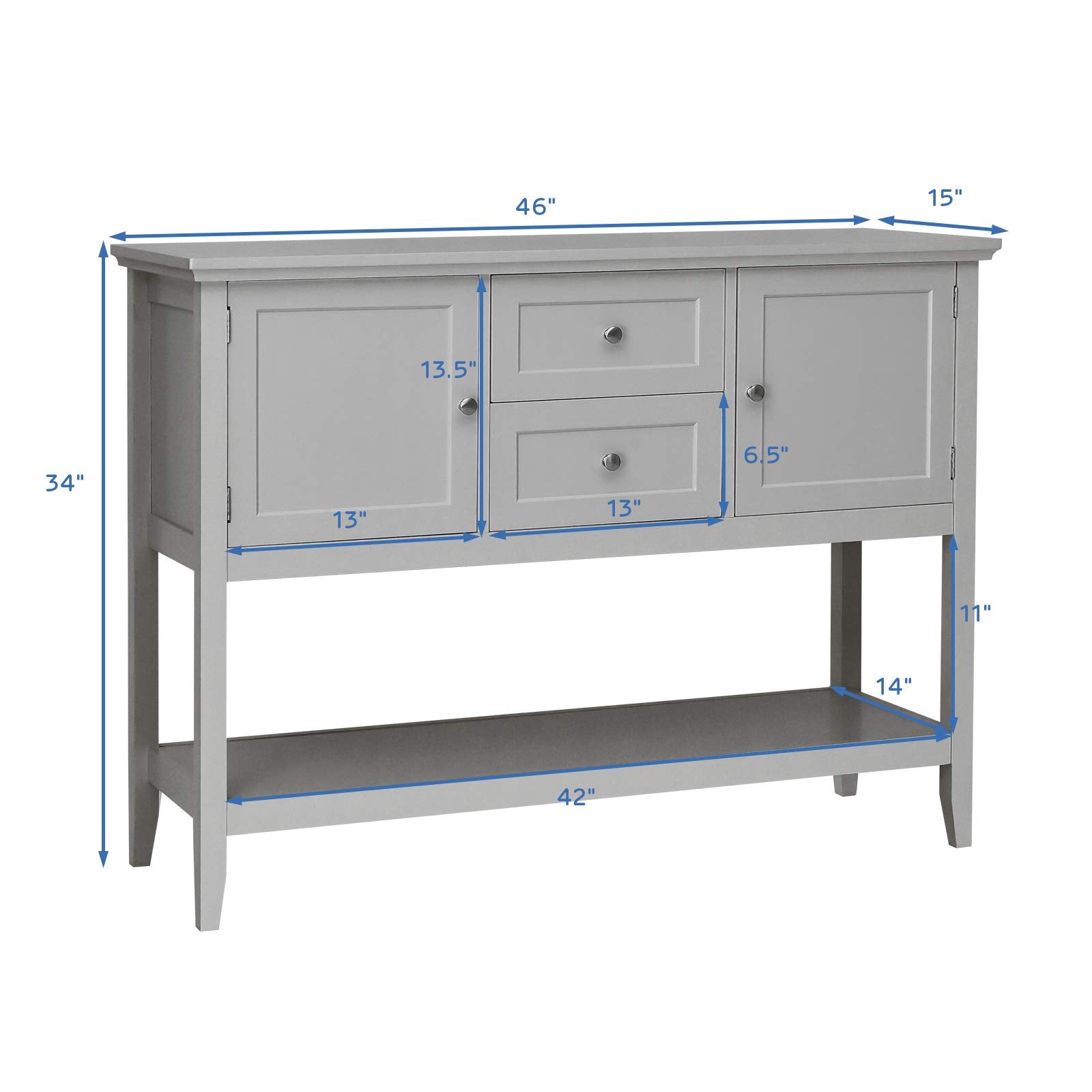 Buffet Sideboard, Wood Storage Cabinet, Console Table with Storage Shelf