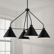 451341MB Alden Modern Industrial Metal Cone with White Interior Chandelier