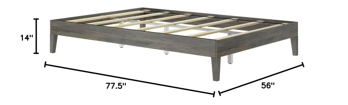 Solid Wood Platform Bed Frame, Strong Wood Slat Support, No Box Spring Needed