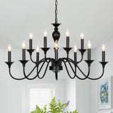 Black Farmhouse Chandeliers for Dining Room Light Fixtures Over Table