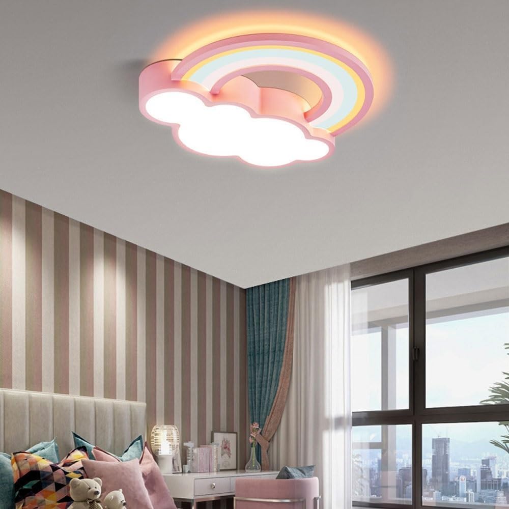 72W Cloud Ceiling Light LED Dimmable Rainbow Pink Flush Mount