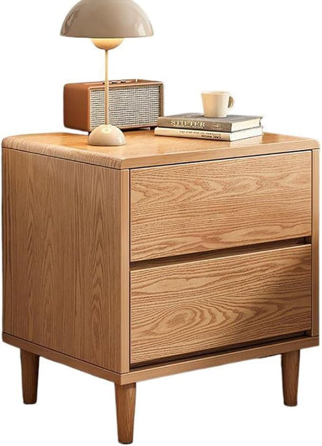 Wooden Bedroom Nightstand Side Table, Modern Nightstand with 2 DrawersNightstand Side Table, Bedroom Furniture,A48cm