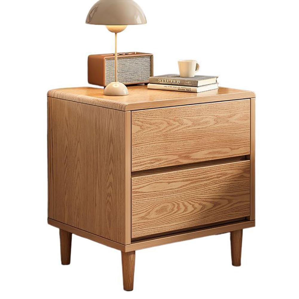 Wooden Bedroom Nightstand Side Table, Modern Nightstand with 2 DrawersNightstand Side Table, Bedroom Furniture,A48cm