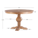 Rustic Honey Natural Pedestal Round Top Sophia Dining Table