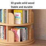 6 Tier Rotating Bookcase,360°Display Wood Round Bookshelf, Corner Bookshelf for Small