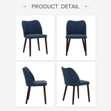 Upholstered Dining Chairs Set of 2 - Blue PU Leather