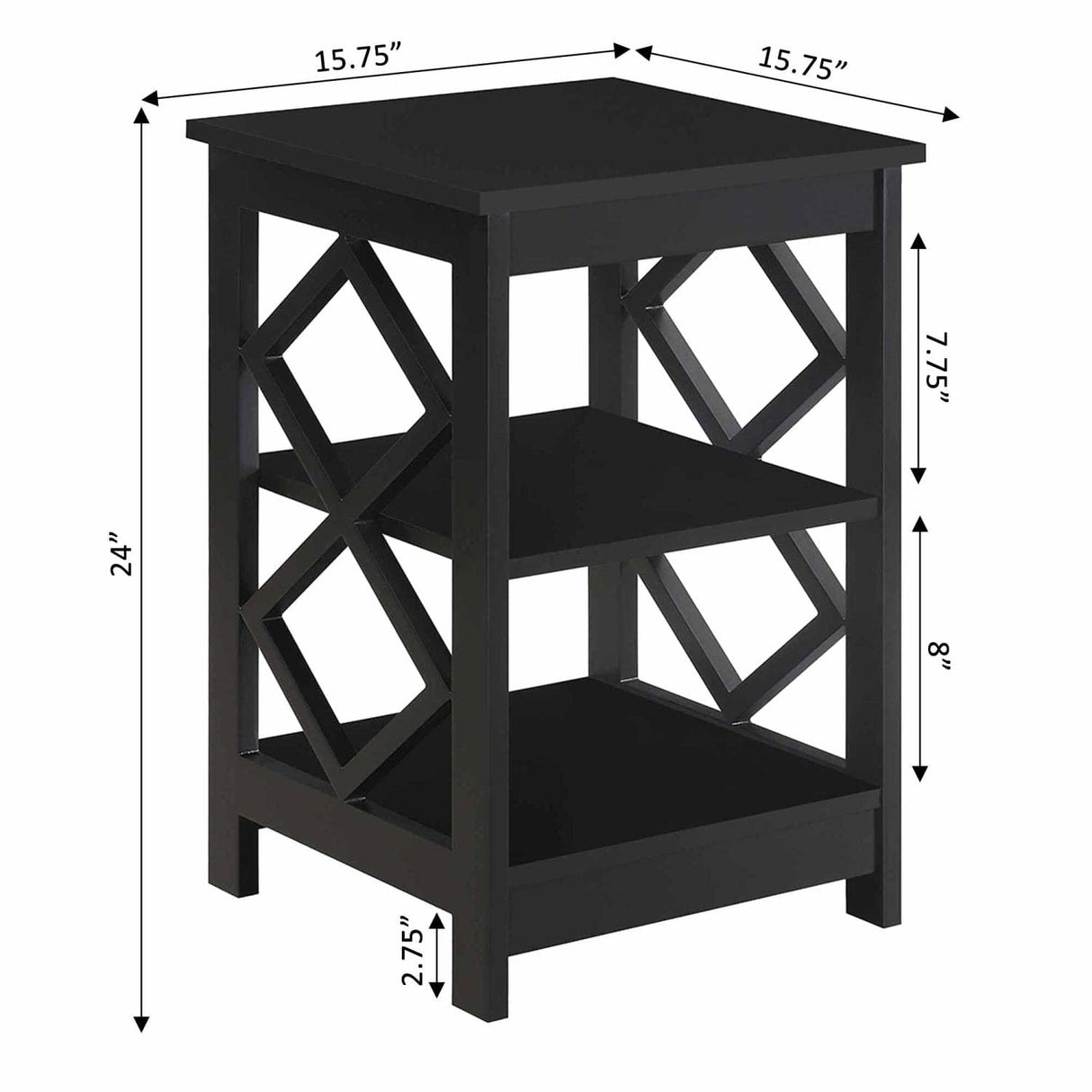 Diamond End Table, Black