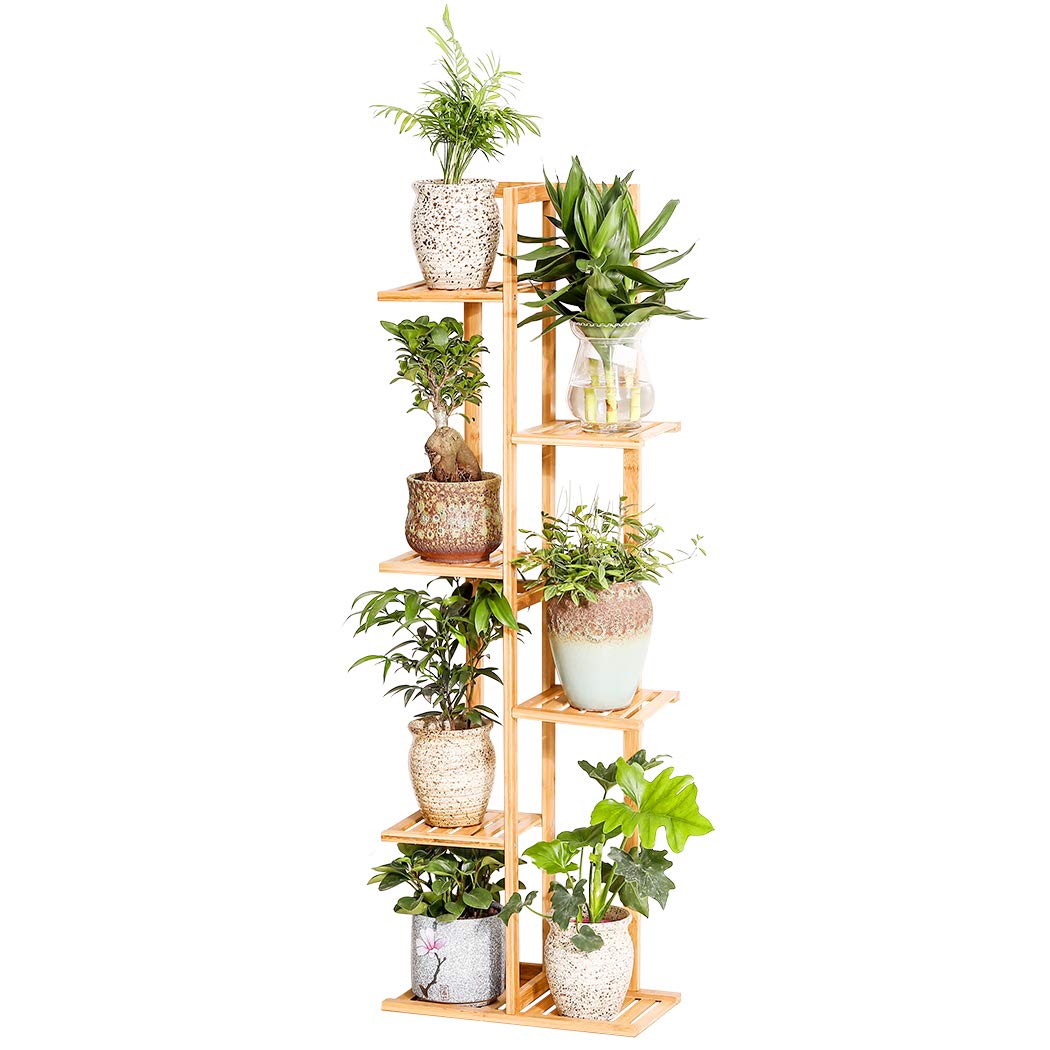 Bamboo 6 Tier 7 Potted Plant Stand Rack Multiple Flower Pot Holder Shelf