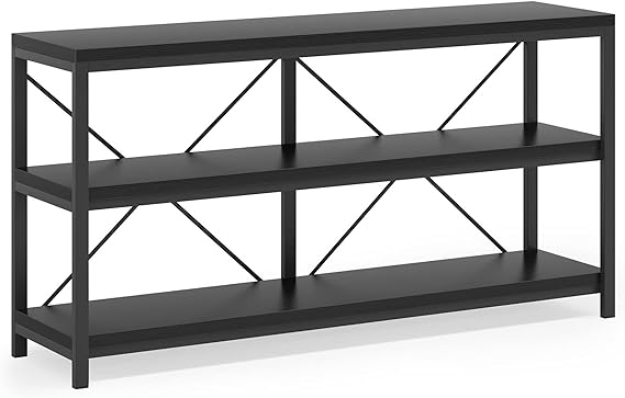 3 Tiers TV Console TV Stand Long Sofa Table with Storage Shelves