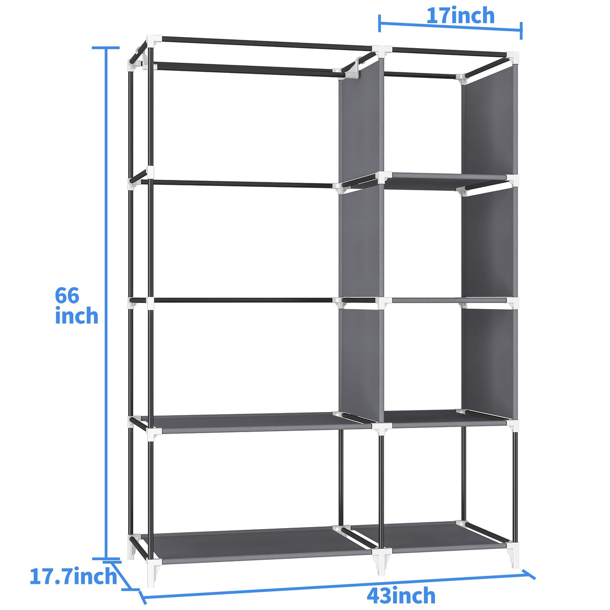 Portable Closet, Wardrobe Closet for Hanging Clothes with 1 Hanging Rods