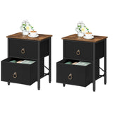 Nightstand Set of 2, 2 Drawer Dresser for Bedroom, Small Night Stand