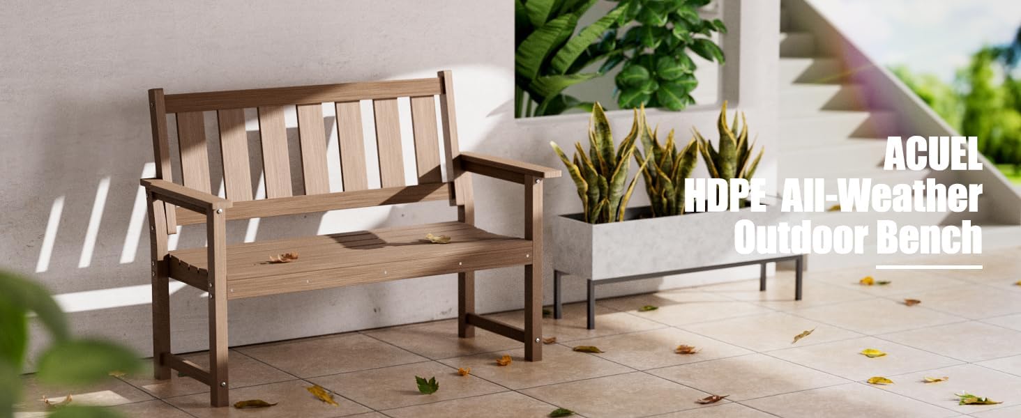 Memorial Bench – 50'' Weatherproof Durable Outdoor Bench