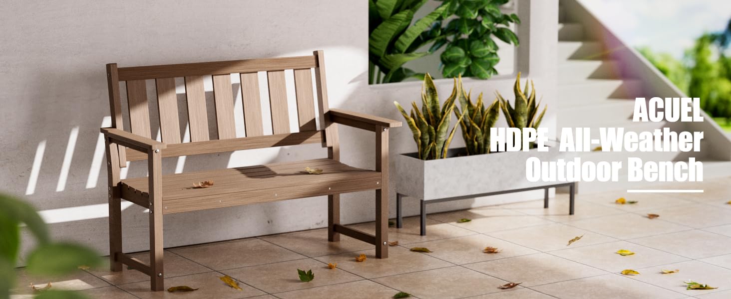 Memorial Bench – 50'' Weatherproof Durable Outdoor Bench