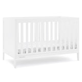 Hayes 4-in-1 Convertible Crib, Bianca White + Simmons Kids Silver Nights Dual Sided 2