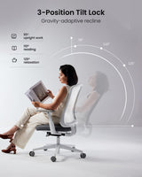 Ergonomic Office Chair with Foam Cushion & Adjustable Armrests - White