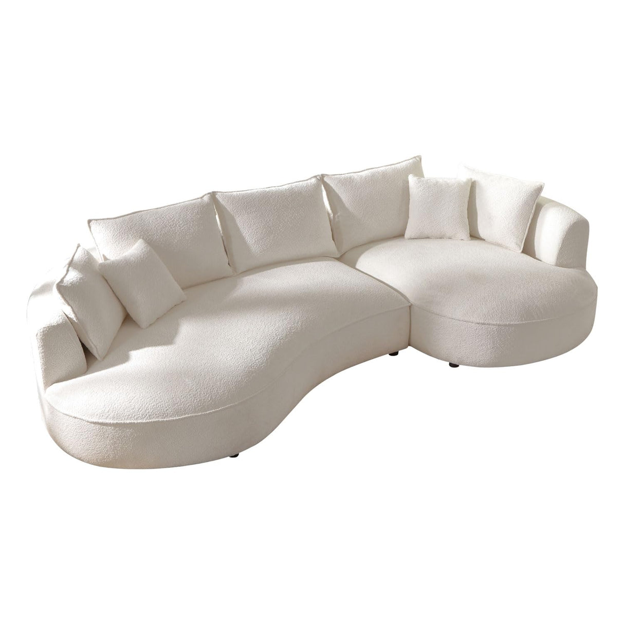 Oversized Modular Curved Sofa with Extra Wide Chaise Lounge and Throw Pillows