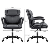 Mid Back Executive Office Chair Swivel Computer Task Chair with Armrests,Ergonomic