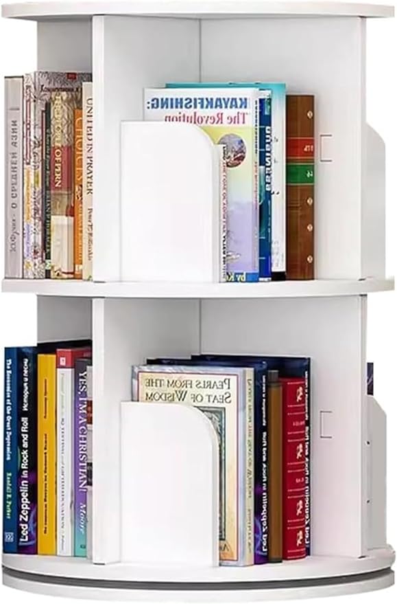 Rotating Bookshelf,Corner Bookshelf 2/3/4/5/6 Tier Bookcase 360° Rotating Bookshelf