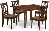 MLCL5-MAH-C Milan 5 Piece Set Includes a Rectangle Dining Room Table with Butterfly