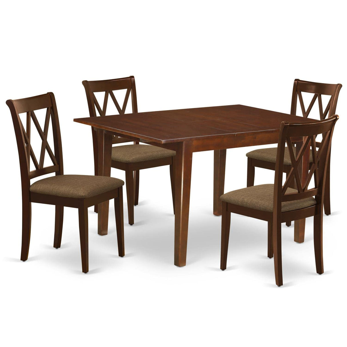 MLCL5-MAH-C Milan 5 Piece Set Includes a Rectangle Dining Room Table with Butterfly