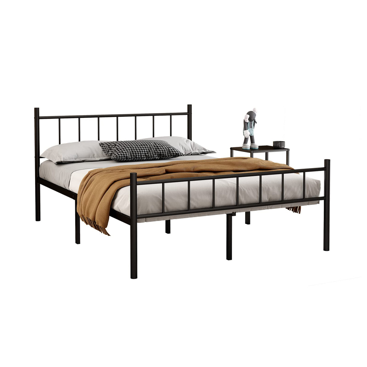 Full Size Platform Bed Frame, Heavy Duty Steel Slats, Metal Frame