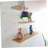 2 Pcs Wall Shelves Wall Bamboo Rack Storage Shelves Book Storage Racks