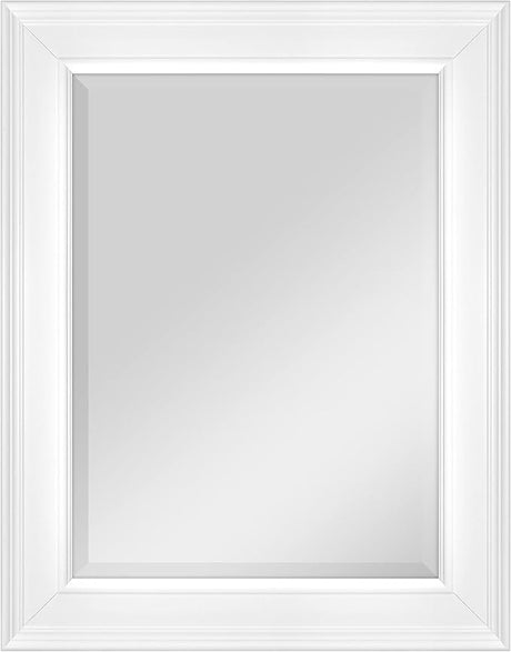 24x36 Inch Beaded Rectangular Wall Mirror, 30.25x42.25 Inch Overall Size