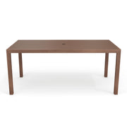 Bedford 70" Indoor-Outdoor Aluminum Patio Table with Umbrella Hole and Brushed