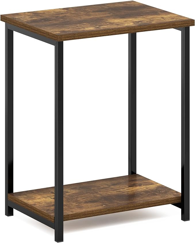 Simplistic Metal Frame End Table, 1-Pack, Espresso