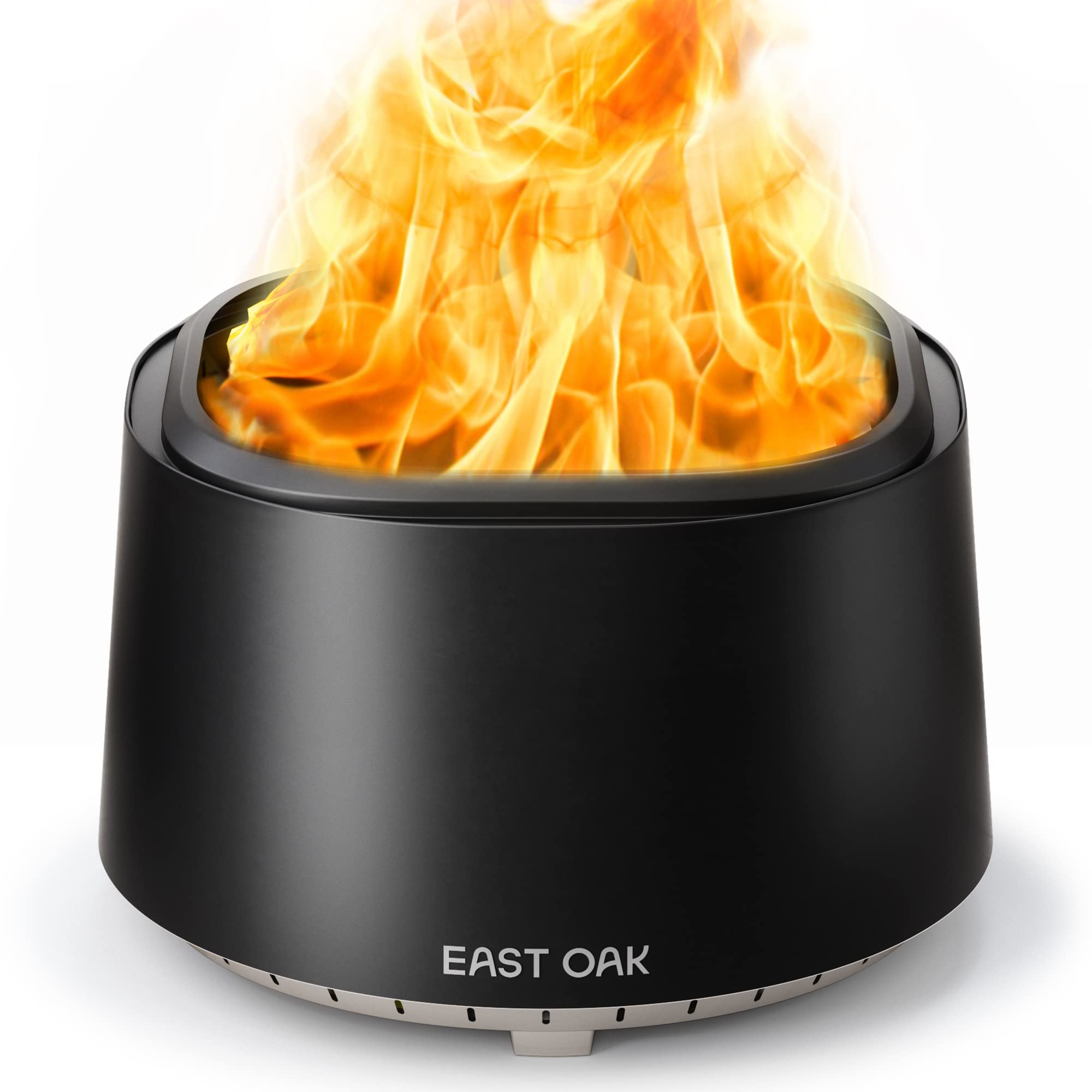 EAST OAK Fire Pit 29", Stainless Steel Smokeless Fire Pits for Outside Large Wood Burning Firepit with Poker & Removable Ash Pan, Portable Bonfire Pit for Patio, Backyard,Pitch Charcoal - Bircata